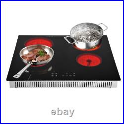Electric Ceramic Cooktop 23.6 Built-in Stove 4 Burners Glass Touch Control US Electric Ceramic Cooktop 23.6 Built-in Stove 4 Burners Glass Touch Control US