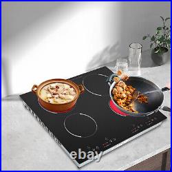 Electric Ceramic Cooktop with4 Burners Sensor Touch Control Kids Safety Lock 3000W