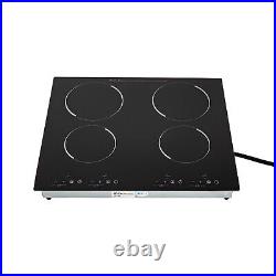 Electric Ceramic Cooktop with4 Burners Sensor Touch Control Kids Safety Lock 3000W