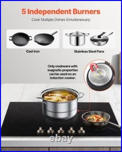 Electric Cooktop 12/24/30/36 Ceramic Induction Cooker 2/4/5 Burners Knob