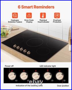 Electric Cooktop 12/24/30/36 Ceramic Induction Cooker 2/4/5 Burners Knob