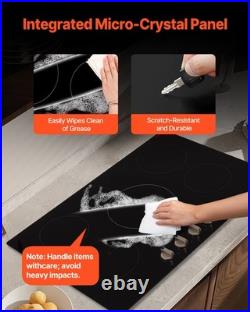 Electric Cooktop 12/24/30/36 Ceramic Induction Cooker 2/4/5 Burners Knob