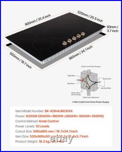 Electric Cooktop 12/24/30/36 Ceramic Induction Cooker 2/4/5 Burners Knob