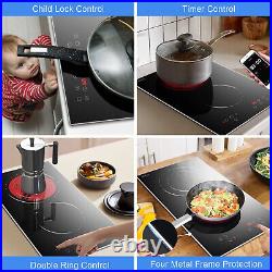 Electric Cooktop, 12 inch Radiant Electric Stove 2 Burners Electric Stove Top