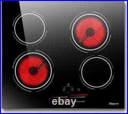 Electric Cooktop 24'' 4 Burners Stove Top Built-in Radiant Ceramic Sensor Touch