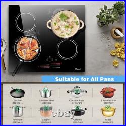 Electric Cooktop 24'' 4 Burners Stove Top Built-in Radiant Ceramic Sensor Touch