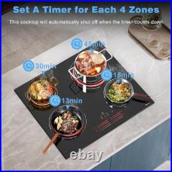 Electric Cooktop 24'' 4 Burners Stove Top Built-in Radiant Ceramic Sensor Touch