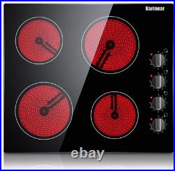 Electric Cooktop 24 Inch 4 Burner 220-240V Radiant Knob Control Karinear Stove