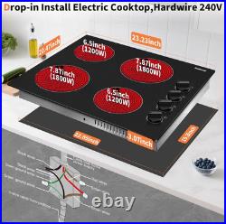 Electric Cooktop 24 Inch 4 Burner 220-240V Radiant Knob Control Karinear Stove