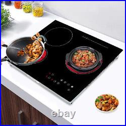 Electric Cooktop 24 inch Built-in Electric Stove Top 110V 2600W Knob Control US