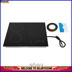 Electric Cooktop 24 inch Built-in Electric Stove Top 110V 2600W Knob Control US