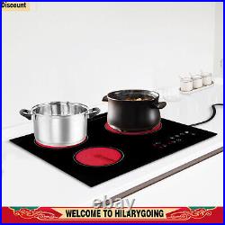 Electric Cooktop 24 inch Built-in Electric Stove Top 110V 2600W Knob Control US Electric Cooktop 24 inch Built-in Electric Stove Top 110V 2600W Knob Control US
