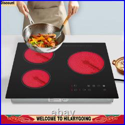 Electric Cooktop 24 inch Built-in Electric Stove Top 110V 2600W Knob Control US