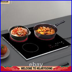 Electric Cooktop 24 inch Built-in Electric Stove Top 110V 2600W Knob Control US
