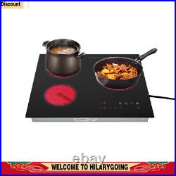 Electric Cooktop 24 inch Built-in Electric Stove Top 110V 2600W Knob Control US