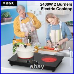 Electric Cooktop, 2400W Electric Stove Top, Countertop and Built-in Hot Plate w