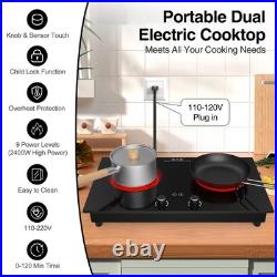Electric Cooktop, 2400W Electric Stove Top, Countertop and Built-in Hot Plate w
