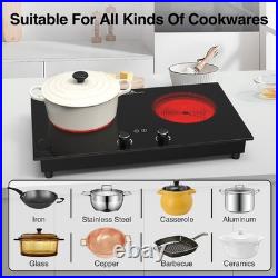 Electric Cooktop, 2400W Electric Stove Top, Countertop and Built-in Hot Plate w