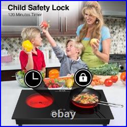 Electric Cooktop, 2400W Electric Stove Top, Countertop and Built-in Hot Plate w