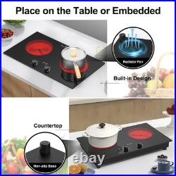Electric Cooktop, 2400W Electric Stove Top, Countertop and Built-in Hot Plate w