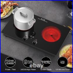 Electric Cooktop, 2400W Electric Stove Top, Countertop and Built-in Hot Plate w