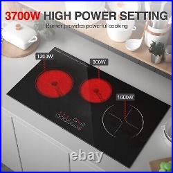 Electric Cooktop 3 Burner Electric Stove Top Induction Cooker Touch Control 220V