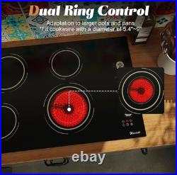 Electric Cooktop 30'' 4 Burners Stove Top Built-in Radiant Ceramic Sensor Touch Electric Cooktop 30'' 4 Burners Stove Top Built-in Radiant Ceramic Sensor Touch
