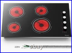 Electric Cooktop 30 inch 4 Burner, 6700W Built-in Ceramic Electric Stove Top