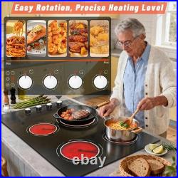 Electric Cooktop 30 inch 4 Burner, 6700W Built-in Ceramic Electric Stove Top