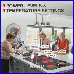 Electric Cooktop 36 Inch 5 Burners, 8600W Built-in Electric Stove Top 220v, S Electric Cooktop 36 Inch 5 Burners, 8600W Built-in Electric Stove Top 220v, S