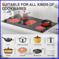 Electric Cooktop 36 Inch 5 Burners, 8600W Built-in Electric Stove Top 220v, S Electric Cooktop 36 Inch 5 Burners, 8600W Built-in Electric Stove Top 220v, S
