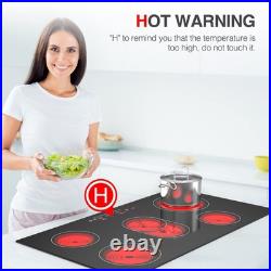 Electric Cooktop 36 Inch 5 Burners, 8600W Built-in Electric Stove Top 220v, S Electric Cooktop 36 Inch 5 Burners, 8600W Built-in Electric Stove Top 220v, S