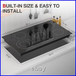 Electric Cooktop 36 Inch 5 Burners, 8600W Built-in Electric Stove Top 220v, S Electric Cooktop 36 Inch 5 Burners, 8600W Built-in Electric Stove Top 220v, S