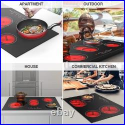 Electric Cooktop 36 Inch 5 Burners, 8600W Built-in Electric Stove Top 220v, S Electric Cooktop 36 Inch 5 Burners, 8600W Built-in Electric Stove Top 220v, S