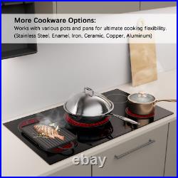 Electric Cooktop 36 in Built-in 5 Burner Ceramic Cooktop Electric Stove Top 220V