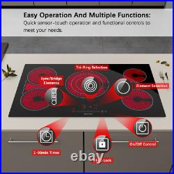 Electric Cooktop 36 in Built-in 5 Burner Ceramic Cooktop Electric Stove Top 220V