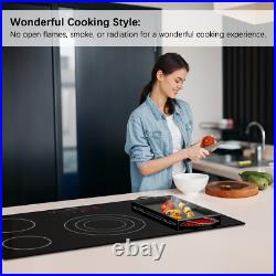 Electric Cooktop 36 in Built-in 5 Burner Ceramic Cooktop Electric Stove Top 220V