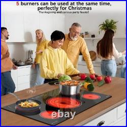 Electric Cooktop 36 inch 5 Burner, 9200W Built-in Radiant Electric Stove Top