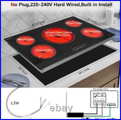 Electric Cooktop 36 inch 5 Burner, 9200W Built-in Radiant Electric Stove Top