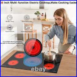 Electric Cooktop 36 inch 5 Burner, 9200W Built-in Radiant Electric Stove Top