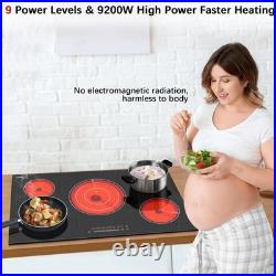 Electric Cooktop 36 inch 5 Burner, 9200W Built-in Radiant Electric Stove Top
