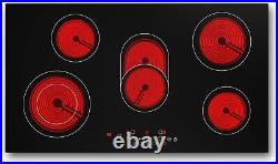 Electric Cooktop 36 inch Electric Stove Top Built-in 5 Burner Touch Control 240V Electric Cooktop 36 inch Electric Stove Top Built-in 5 Burner Touch Control 240V