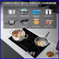 Electric Cooktop 8500W Ceramic 5 Burners With Timer and Touch Control Over Heat