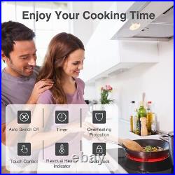 Electric Cooktop Built-in 4 Burner Electric Stove Top Touch Control 220V 7200W