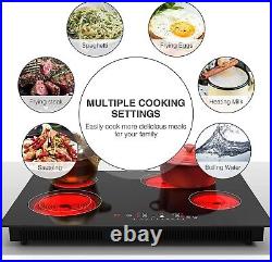 Electric Cooktop Built-in 4 Burner Electric Stove Top Touch Control 220V 7200W