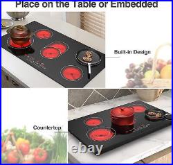 Electric Cooktop Built-in 5 Burner Electric Stove Top Touch Control 220V 8600W