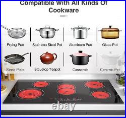 Electric Cooktop Built-in 5 Burner Electric Stove Top Touch Control 220V 8600W