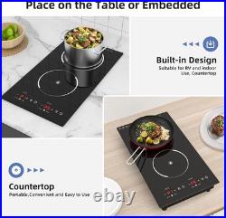 Electric Cooktop Double Burner Induction Drop-in Electric Stove Top 110V 2300W