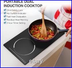 Electric Cooktop Double Burner Induction Drop-in Electric Stove Top 110V 2300W
