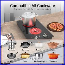 Electric Cooktop Drop-in 2 Burner Electric Stove Top Knob Control 2100W 120V Electric Cooktop Drop-in 2 Burner Electric Stove Top Knob Control 2100W 120V